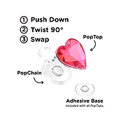 Crystal Heart Neon Pink &mdash;  PopTop image number 2